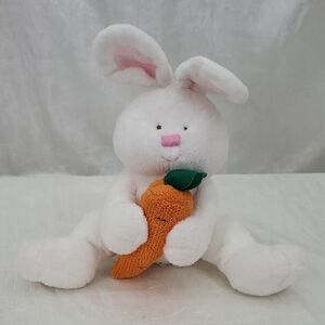 Ty Pluffies Collection “Snackers” the Bunny Holding Carrot (10 inch)